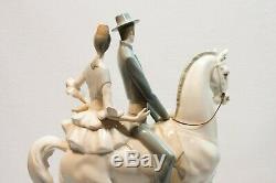 Vintage Lladro 4647 Andalusians Group Andaluces Couple on Horse Porcelain Statue