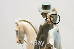 Vintage Lladro 4647 Andalusians Group Andaluces Couple on Horse Porcelain Statue