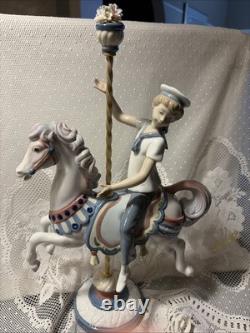 Vintage Lladro Boy On Carousel Horse #1470 Retired Excellent Condition Stunning