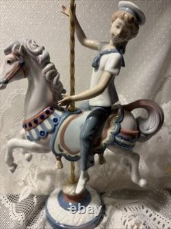 Vintage Lladro Boy On Carousel Horse #1470 Retired Excellent Condition Stunning