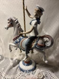 Vintage Lladro Boy On Carousel Horse #1470 Retired Excellent Condition Stunning