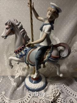 Vintage Lladro Boy On Carousel Horse #1470 Retired Excellent Condition Stunning