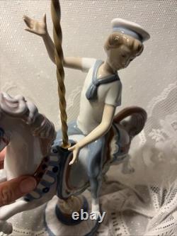 Vintage Lladro Boy On Carousel Horse #1470 Retired Excellent Condition Stunning