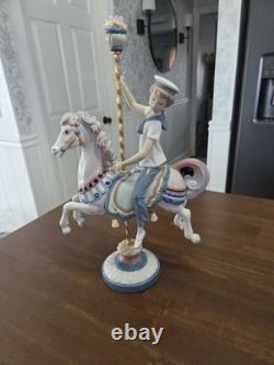 Vintage Lladro Boy On Carousel Horse #1470, Retired, Orig Box, Perfect