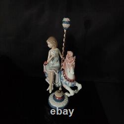 Vintage Lladro Retired Girl On A Carrousel Horse By Jose Puche