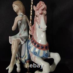 Vintage Lladro Retired Girl On A Carrousel Horse By Jose Puche