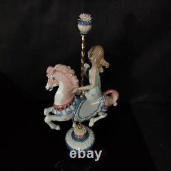 Vintage Lladro Retired Girl On A Carrousel Horse By Jose Puche