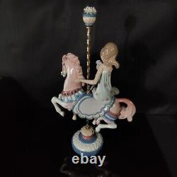 Vintage Lladro Retired Girl On A Carrousel Horse By Jose Puche