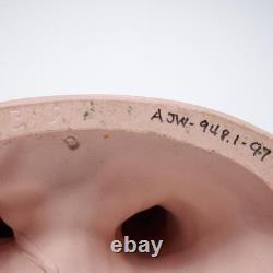 Vintage MCM Pink Glazed Ceramic Rearing Horse Figurine Sculpture Pair 10.25h