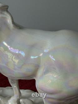 Vintage Maureen Love Ceramic Horse StatueWhite Pearl IridescentBEAUTIFUL