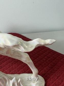 Vintage Maureen Love Ceramic Horse StatueWhite Pearl IridescentBEAUTIFUL