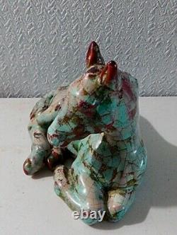 Vintage Michael Andersen & Sons Sculpted Horse(colt) Beautiful Persia Glaze