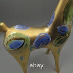 Vintage Mid Century Sascha Brastoff Ceramics Gold & Abstract Horse Statue