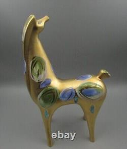 Vintage Mid Century Sascha Brastoff Ceramics Gold & Abstract Horse Statue