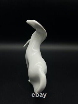 Vintage Modernist Royal Dux Bohemian Porcelain White Stallion Prancing Horse