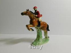 Vintage Nippon Yoko Boeki Co. Japan. Jockey-Horse Jumping. Porcelain figurine