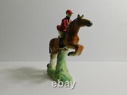 Vintage Nippon Yoko Boeki Co. Japan. Jockey-Horse Jumping. Porcelain figurine