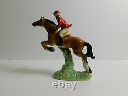 Vintage Nippon Yoko Boeki Co. Japan. Jockey-Horse Jumping. Porcelain figurine