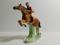 Vintage Nippon Yoko Boeki Co. Japan. Jockey-Horse Jumping. Porcelain figurine