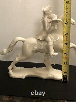 Vintage Nymphenburg Galloping Horseman Whit Eagle On Arm Figurine Marked 279 9