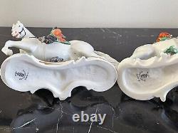 Vintage Nymphenburg Porcelain Bavaria Pair of Equestrian Horse Riders Figurines