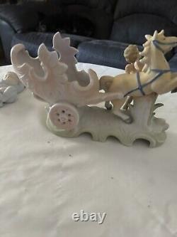 Vintage Occupied Japan Bisque Cherub Horse Carriage Ardalt 6176