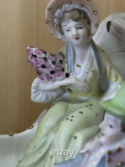 Vintage Occupied Japan, Porcelain Figurine Horse Drawn Carriage, Beautiful