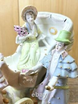 Vintage Occupied Japan, Porcelain Figurine Horse Drawn Carriage, Beautiful