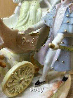 Vintage Occupied Japan, Porcelain Figurine Horse Drawn Carriage, Beautiful