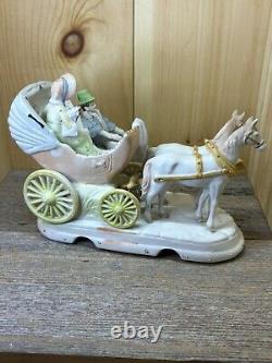 Vintage Occupied Japan, Porcelain Figurine Horse Drawn Carriage, Beautiful