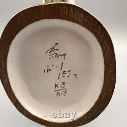 Vintage Pair Italian Porcelain Horse Figurines Gallop Surmounting Landscape 8H