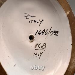 Vintage Pair Italian Porcelain Horse Figurines Gallop Surmounting Landscape 8H