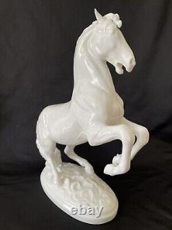 Vintage Porcelain Augarten Lippizaner Stallion Horse Statue Made in Austria