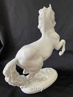 Vintage Porcelain Augarten Lippizaner Stallion Horse Statue Made in Austria