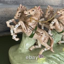 Vintage Porcelain CAPODIMONTE ITALY Cinderella Horse Drawn Carriage 14