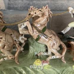 Vintage Porcelain CAPODIMONTE ITALY Cinderella Horse Drawn Carriage 14