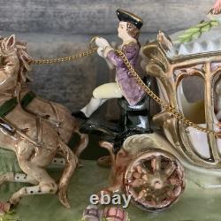 Vintage Porcelain CAPODIMONTE ITALY Cinderella Horse Drawn Carriage 14