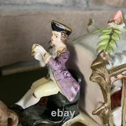 Vintage Porcelain CAPODIMONTE ITALY Cinderella Horse Drawn Carriage 14