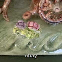 Vintage Porcelain CAPODIMONTE ITALY Cinderella Horse Drawn Carriage 14
