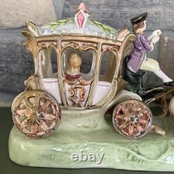 Vintage Porcelain CAPODIMONTE ITALY Cinderella Horse Drawn Carriage 14