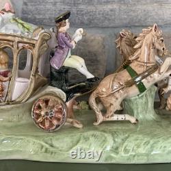 Vintage Porcelain CAPODIMONTE ITALY Cinderella Horse Drawn Carriage 14