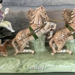 Vintage Porcelain CAPODIMONTE ITALY Cinderella Horse Drawn Carriage 14