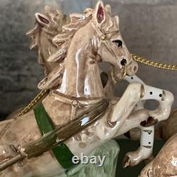 Vintage Porcelain CAPODIMONTE ITALY Cinderella Horse Drawn Carriage 14