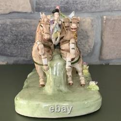 Vintage Porcelain CAPODIMONTE ITALY Cinderella Horse Drawn Carriage 14