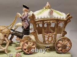 Vintage Porcelain CAPODIMONTE ITALY Cinderella Horse Drawn Carriage lot x1367