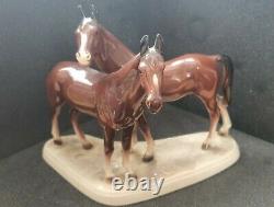 Vintage Porcelain Figurine Horses Hertwig Katzhutte MADE IN GERMANY