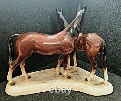 Vintage Porcelain Figurine Horses Hertwig Katzhutte MADE IN GERMANY