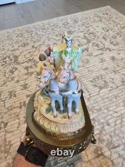 Vintage Porcelain Horse-Drawn Carriage Figurine