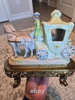Vintage Porcelain Horse-Drawn Carriage Figurine