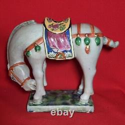 Vintage Porcelain Horse Figurine Signed Chinese Statues